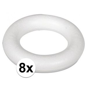 8x Ringen van piepschuim 22 cm   -