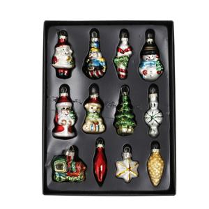 Kersthangers figuurtjes - 12x stuks - glas - kerstornamenten set - 22 x 16,5 cm