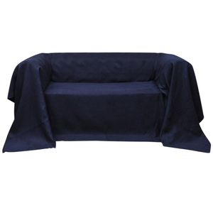VidaXL Bankhoes microsuede marineblauw 140 x 210 cm