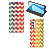 OnePlus 9 Hoesje met Magneet Zigzag Multi Color - thumbnail