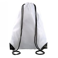 Sport gymtas/draagtas wit met rijgkoord 34 x 44 cm van polyester - thumbnail