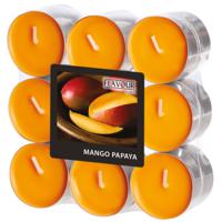 Geur theelichtjes/waxinelichtjes - 18x - Mango-Papaya aroma - 4,5 branduren