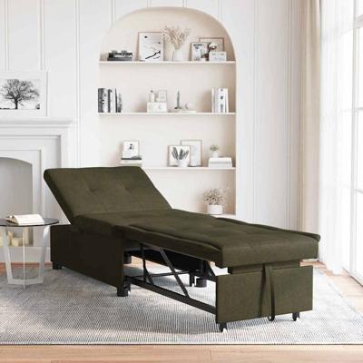 Slaapbank Leger groen 67 x 194 x 38 cm Faux suede leer