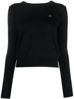 Vivienne Westwood pull en laine vierge à logo brodé - Noir