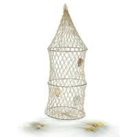Decoratie visnet - 3 ringen - vissers fuik - 16 x 50 cm - maritieme deco