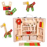 Houten timmerman gereedschap set onderhoud vak houten educatief speelgoed voor kinderen