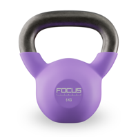 Kettlebell - Focus Fitness Vinyl - 6 kg - Paars - thumbnail