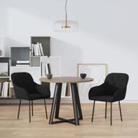 Eetkamerstoelen 2 st fluweel zwart