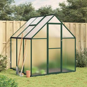 VidaXL Tuinkas met basisframe 169x169x195 cm aluminium groen