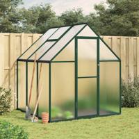 VidaXL Tuinkas met basisframe 169x169x195 cm aluminium groen VidaXL Tuinkas met basisframe 169x169x195 cm aluminium groen