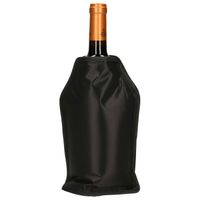 Wijnkoeler/flessenkoeler/koelhoudhoes flesjes - zwart - 15 x 22 cm - Koelelementen - thumbnail