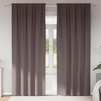 Gordijnen met gordijnen 2 pcs Donkerbruin Polyester