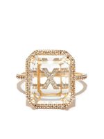 Mateo bague X Initial en or 14 ct sertie de diamants