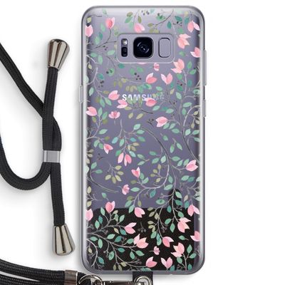 Sierlijke bloemen: Samsung Galaxy S8 Plus Transparant Hoesje met koord