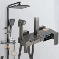 Thermostatische Doucheset - Geborsteld Goud | Messing & ABS | Verstelbare Hoogte | 20 Inch Vierkante Douchekop Thermostatische Doucheset - Geborsteld Goud | Messing & ABS | Verstelbare Hoogte | 20 Inch Vierkante Douchekop