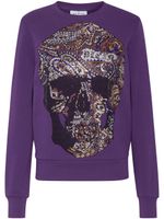 Philipp Plein sweat en coton à ornements strassés - Violet - thumbnail