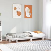 Bedframe zonder matras massief grenenhout wit 75x190 cm