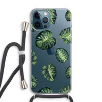 Tropische bladeren: iPhone 12 Pro Transparant Hoesje met koord