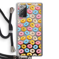 Pink donuts: Samsung Galaxy Note 20 / Note 20 5G Transparant Hoesje met koord