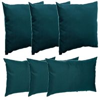 Bank/sier/tuin kussens voor binnen/buiten set 6x stuks emerald groen 40 x 40 cm en 30 x 50 cm - thumbnail