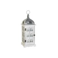 Lantaarn DKD Home Decor Verouderde afwerking Wit Grijs Hout Kristal Mediterrane 19 x 19 x 51 cm