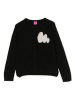 Cashmere in Love Kids cardigan Alta en maille intarsia - Noir