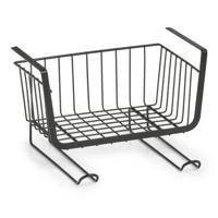 Zeller opberg opruim kast hangmandjes - zwart - met haken 31 x 26 x 20 cm - Organiseren