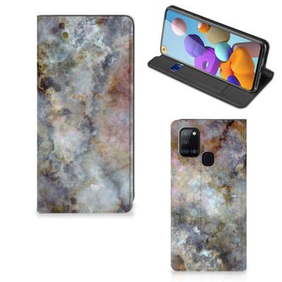 Samsung Galaxy A21s | Standcase | Marmer Grijs