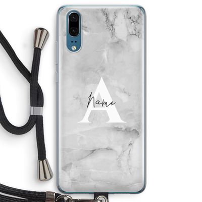 Ivory Marble: Huawei P20 Transparant Hoesje met koord