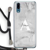Ivory Marble: Huawei P20 Transparant Hoesje met koord