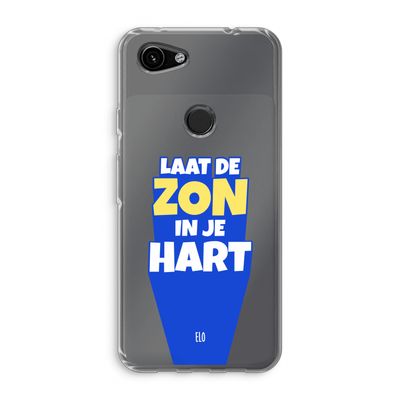 Laat de zon in je hart: Google Pixel 3a Transparant Hoesje