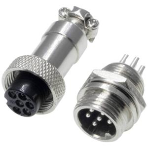 Pollin 453545 Ronde connector Bus, inbouw, Stekker Totaal aantal polen: 6 1 set(s)