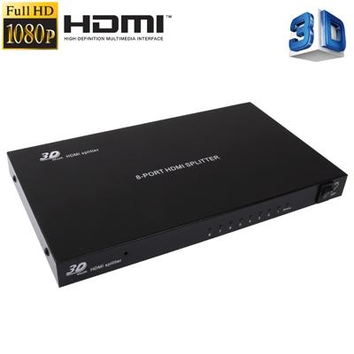 1 x 8 Full HD 1080P HDMI Splitter met Switch V1.4 Versie ondersteunt 3D & 4K x 2K(zwart)