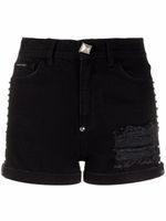 Philipp Plein short en jean Stones - Noir