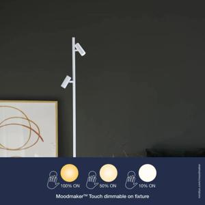 Grote witte vloerlamp met LED lichtbronnen schakelaar en Moodmaker Nordlux Omari 141 cm