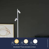 Grote witte vloerlamp met LED lichtbronnen schakelaar en Moodmaker Nordlux Omari 141 cm