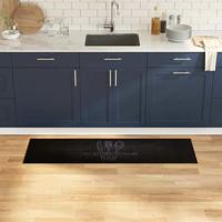 Keuken Vloerkleed Zwart 150 x 45 cm Fluweel