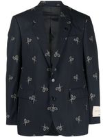 Lardini blazer boutonné à imprimé graphique - Bleu