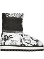 Dolce & Gabbana bottes matelassées à imprimé taches de peinture - Blanc