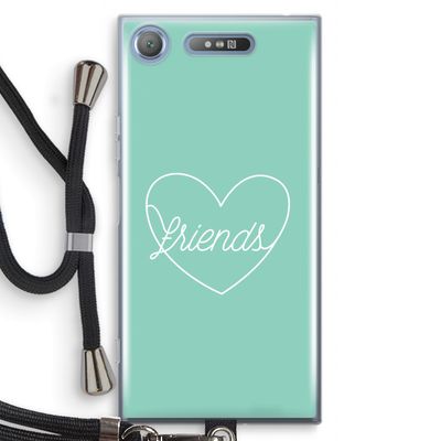 Friends heart pastel: Sony Xperia XZ1 Transparant Hoesje met koord