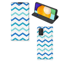 Samsung Galaxy A03s Hoesje met Magneet Zigzag Blauw - thumbnail