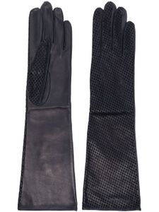 Manokhi ceinture en cuir à design perforé - Bleu
