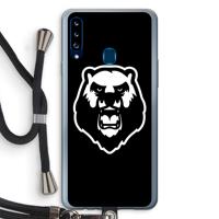 Angry Bear (black): Samsung Galaxy A20s Transparant Hoesje met koord