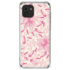 Samsung Galaxy A03 Case Pink Flowers