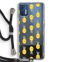 Ananas: Motorola Moto G9 Plus Transparant Hoesje met koord