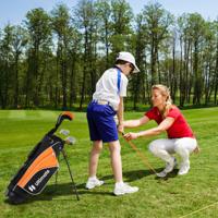 Compleet Golfclubset Draagbare Golftas met Standaard & Regenhoes Rechtshandig Golfset voor Kinderen van 8-10 Jaar