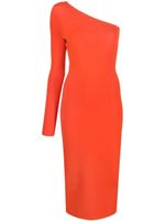 Victoria Beckham robe nervurée à design asymétrique - Orange