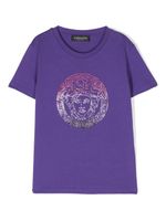 Versace Kids t-shirt Medusa orné de cristaux - Violet