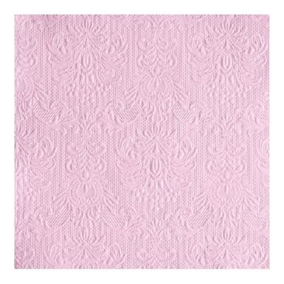 Servetten Luxe - 15x stuks - 33 x 33 cm - lichtroze - barok patroon - 3 laags