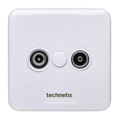 Technetix TN-TRAS2000-S Radio/tv Wandcontactdoos Coax 2 Uitgangen Wit